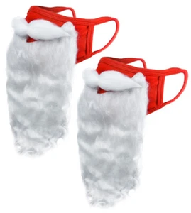 Holiday Santa Beard Face Mask Costume Adults for Christmas 2022 OneSizeFits all - Picture 1 of 12