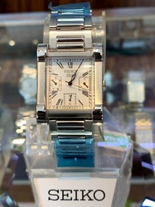 Sieko GLX Square Wrist Watch w/ White Background Classic Design Sieko Watch - Picture 1 of 8