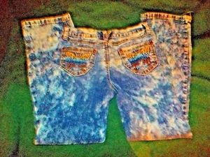 Lulu Luv Butterfly&Sparkles stone-washed jeans,size 10 - Picture 1 of 3