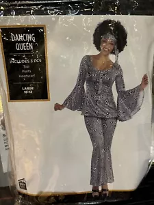 1970s Dancing Queen Ladies Fancy Dress 70s Groovy Disco Fever Womens Costume New - Picture 1 of 3