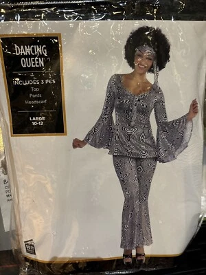 1970s Dancing Queen Ladies Fancy Dress 70s Groovy Disco Fever Womens Costume New - Image 1 of 3