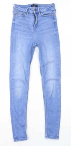F&F Womens Blue Cotton Blend Skinny Jeans Size 6 L26 - Picture 1 of 12