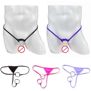 Mutandine Sexy Da Uomo Gay Pouch Hole G-String T-Back Lingerie Intimo Culo ☆ - Afbeelding 1 van 30