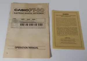 Casio PT-80 Casiotone Keyboard Original Operation Manual Booklet w Warranty Card - Picture 1 of 4