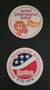 SAMBO'S Restaurant DRINK COFFEE COASTER Vintage Sambo's TIGER Mascot 1970s - Bild 1 von 2