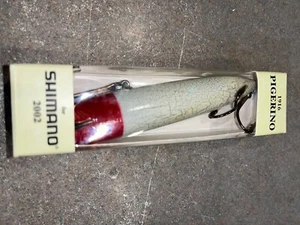 Vintage 2002 Wood Shimano PIGERINO Muskie Fishing Lure w/ Box - Picture 1 of 7
