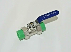 Double Socket Union Ball Valve - Brass Nickel Plated - 20 X 20 mm - PPR Fusion - Picture 1 of 3