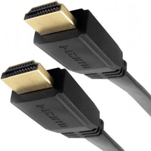 Cable HDMI plano premium v1.4 dorado alta velocidad con Ethernet HDTV DVD ARC 3D plomo - Imagen 1 de 9
