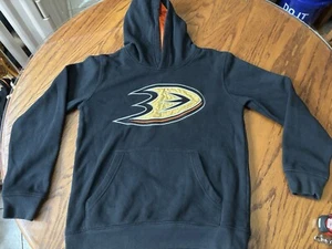 Anaheim Ducks Reebok Sweater Youth Kids Large 14/16 Black NHL Hockey Team Hoodie - Picture 1 of 7
