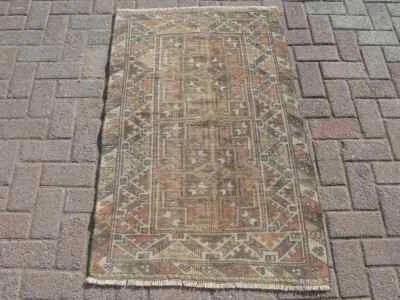 Turkish Small Area Handknotted Rug, Vintage Runner Rug, Area rugs - Image 1 of 4