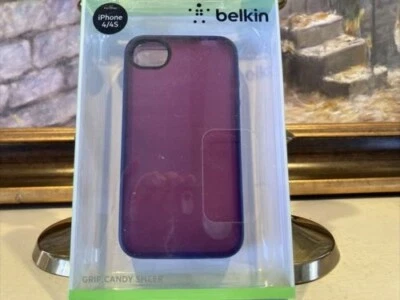 Belkin iPhone 4 4S Grip Candy sheer shell  Case Cover Skin F8W049 purple - Image 1 of 2
