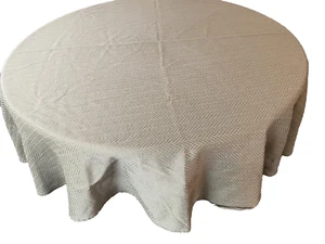 Green on Green Sage Herringbone Round Tablecloth 68" - Picture 1 of 5
