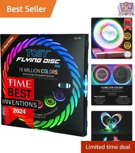 Flying Disc Plastic 10.63'' RGB Light Up Smart Modes Outdoor Fun Rechargeable - Picture 1 of 8