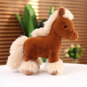 Plush Toys Brown Horse Stuffed Animal Soft Plushies Doll Kids Birthday Gift NEW - Picture 1 of 6