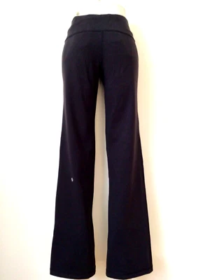 LULULEMON BLACK AWESOME STRETCHED LAYERED WAIST PANTS SZ-6 - Image 1 of 4