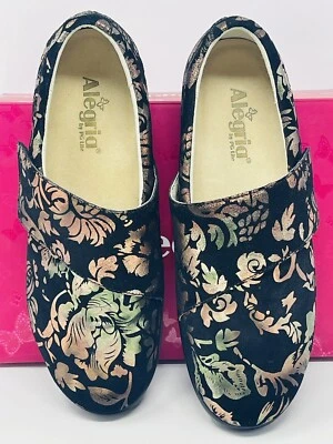 NOVO ALEGRIA Comfort Tamancos Sapatos de Camurça Preta Tamanho 11.5 Bronze Cobre LAU-557 - Imagem 1 de 4