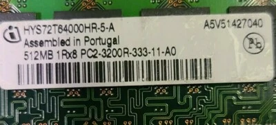 Infineon HYS72T64001HR-5-A 512MB 1Rx4 PC2-3200R-333-11-H0 RAM Memory - Image 1 of 4