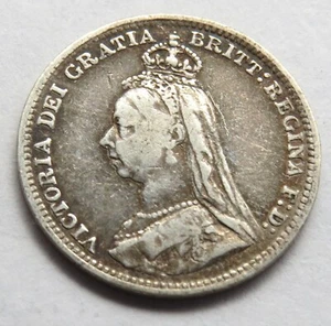 3 PENCE 1890 GREAT BRITAIN , SILVER .925 , 16.2 mm , 1.38 g - Picture 1 of 2