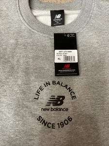 New Balance Life In Balance Crew Neck Sweatshirt ASOS Sz XL Gray 50x28” New - Picture 1 of 14