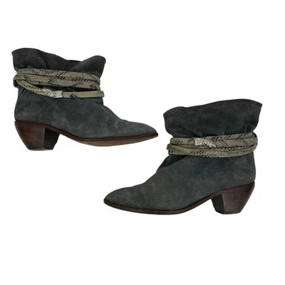 Botas Andrew Geller de Colección para Mujer 7.5 Cuero Gamuza Genuino Botín al Tobillo Serpiente Foto 1 de 4