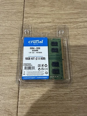 Crucial 16GB (2 x 8GB) 260-Pin DDR4 SO-DIMM DDR4 3200 (PC4 25600) CT2K8G4SFRA32A Foto 1 de 2