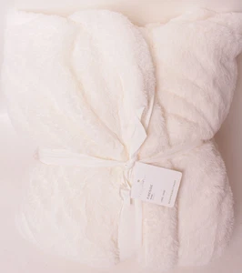 New with tags Pottery Barn Fireside fleece robe, large, ivory, hooded - Picture 1 of 2