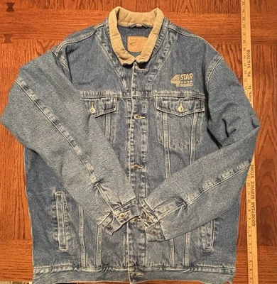 Vintage Swingster Jean Jacket XL Tall Farmer 4 Star Seed Lined Corduroy Collar - Image 1 of 4
