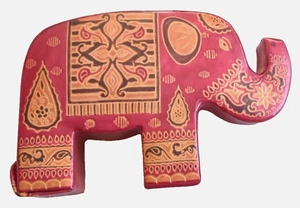Portamonete elefante in pelle goffrata colore fatto a mano made in India chiusura a scatto - Foto 1 di 12