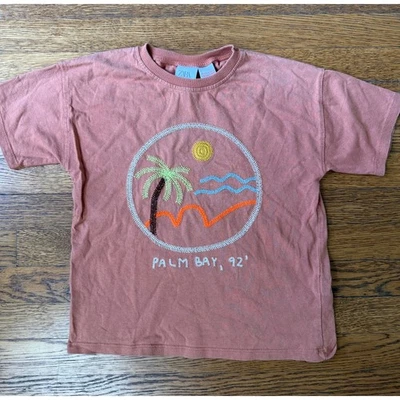 Camisa Zara Palm Bay bordada para niños talla 5 Foto 1 de 4