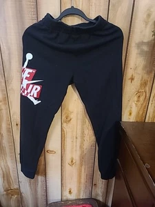 Nike Black "Nike Air"  Black  Draw String Jogger Knit Logo Pants Kids Large - Picture 1 of 3