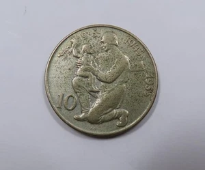 Czechoslovakia Large Silver 10 Korun Coin 1955 VERY SCARCE - Picture 1 of 2