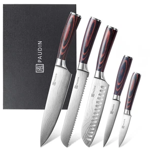 5-teiliges Carbonstahl-Messer Set | Ultra-scharf | Pakkawood-Griff - Bild 1 von 8