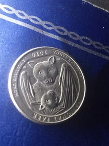 Cuarto de murciélago P American Samoa 2020 - moneda circulada rara - diseño de murciélago fructífero - Imagen 1 de 2