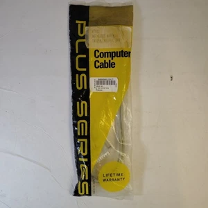 Vintage New (For Apple?) 8-Pin Mini-Din to DB-25 Male Serial Cable – 6ft Beige - Picture 1 of 8