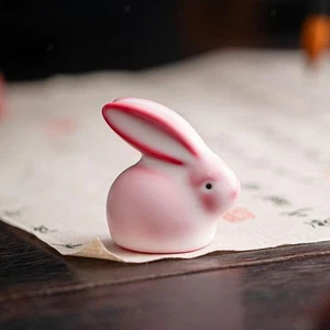 Ceramic Rabbit Figurine Souvenir Bunny Statue for Desktop Bedroom Decoration - Picture 1 of 6