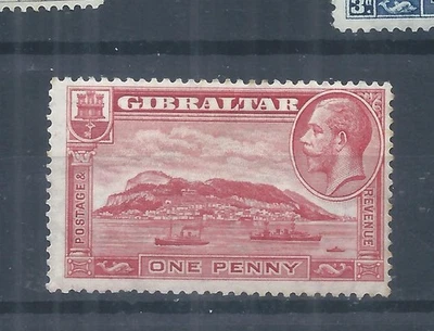 Gibraltar stamps 1931 1d GV Rock of Gibraltar MH perf 13 1/2 x 14 SG 110a (AS554 - Image 1 of 2