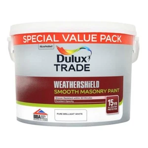 DULUX TRADE WEATHERSHIELD SMOOTH BRILLIANT WHITE 7.5L - Picture 1 of 1