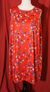 Dress Works Womens Patriotic Stars Sleeveless Swing Dress XXL NWT Red White Blue - Picture 1 of 6