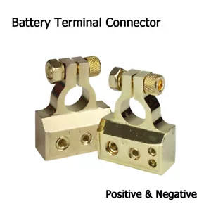 Heavy Duty Car Audio Stereo Battery Terminals Set Positive & Negative Connectors - Picture 1 of 17
