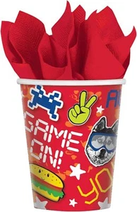 Epic Party Video Game Gamer Kids Birthday Party 9 oz. Paper Cups - Picture 1 of 1