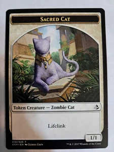 MTG MAGIC Sacred Cat TOKEN 010/025 Amonkhet AKH English LP BULK DISCOUNT - Picture 1 of 1