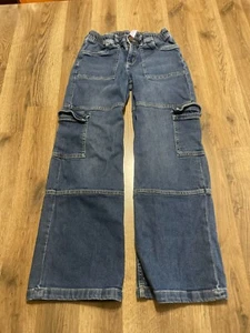 Justice Jeans, Girl's Size 18, Blue, Denim, Cargo, Pockets - Picture 1 of 9
