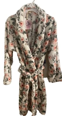 NWT GIRLS JESSICA SIMPSON SOFT FLEECE FLORAL ROBE SIZE SMALL - Image 1 of 4