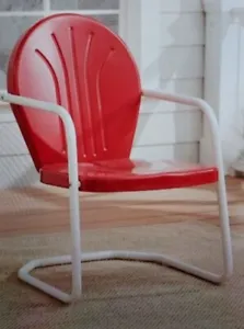 Mainstays Retro Outdoor Metal Chair Weather-Resistant Red - Picture 1 of 4