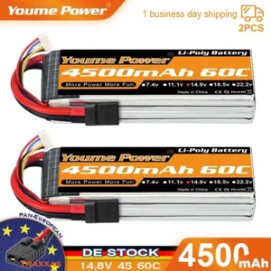 2Stück 14,8V 4S 4500mAh Lipo Akku TRX für RC Hubschrauber Auto LKW Drohne FPV - Bild 1 von 6