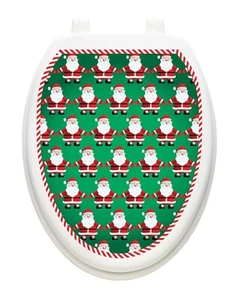 SANTA LINE DANCING Toilet Tattoos Vinyl Removable Reusable Lid Decoration - Picture 1 of 1