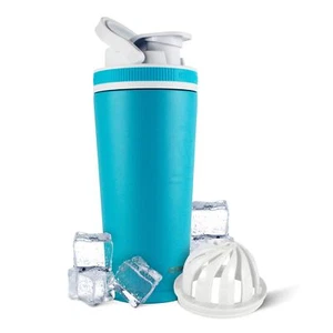 Ice Shaker Insulated Stainless Steel Shaker Bottle | 26oz Caribbean | Cold fo... - Picture 1 of 8