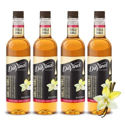 	Jarabe de vainilla clásico DaVinci Gourmet 25,4 líquido 25,40 fl oz paquete de 4	 Foto 1 de 4