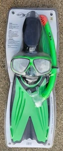 CRANE - SNORKELING Green Fins Mask Snorkel Set New in Package - Picture 1 of 2