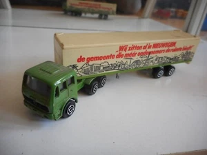 Majorette Mercedes Truck + Trailer "Nieuwegein" in Green/White - Picture 1 of 2